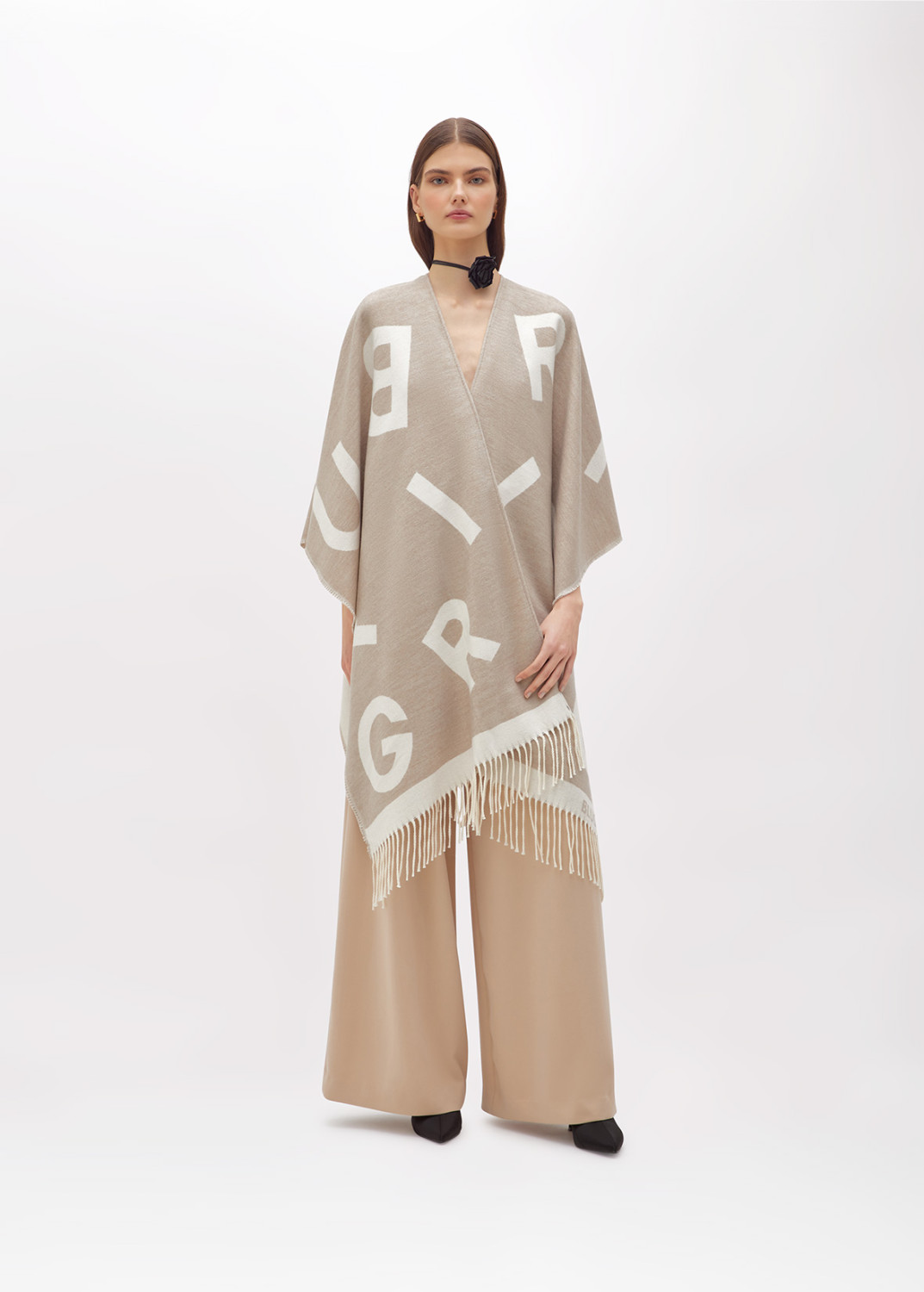 BLUGIRL: PONCHO WITH LOGO LETTERING