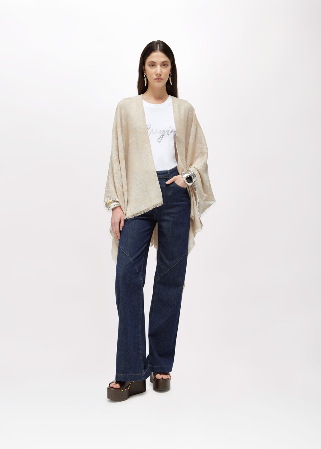 BLUGIRL: ROSE JACQUARD PONCHO