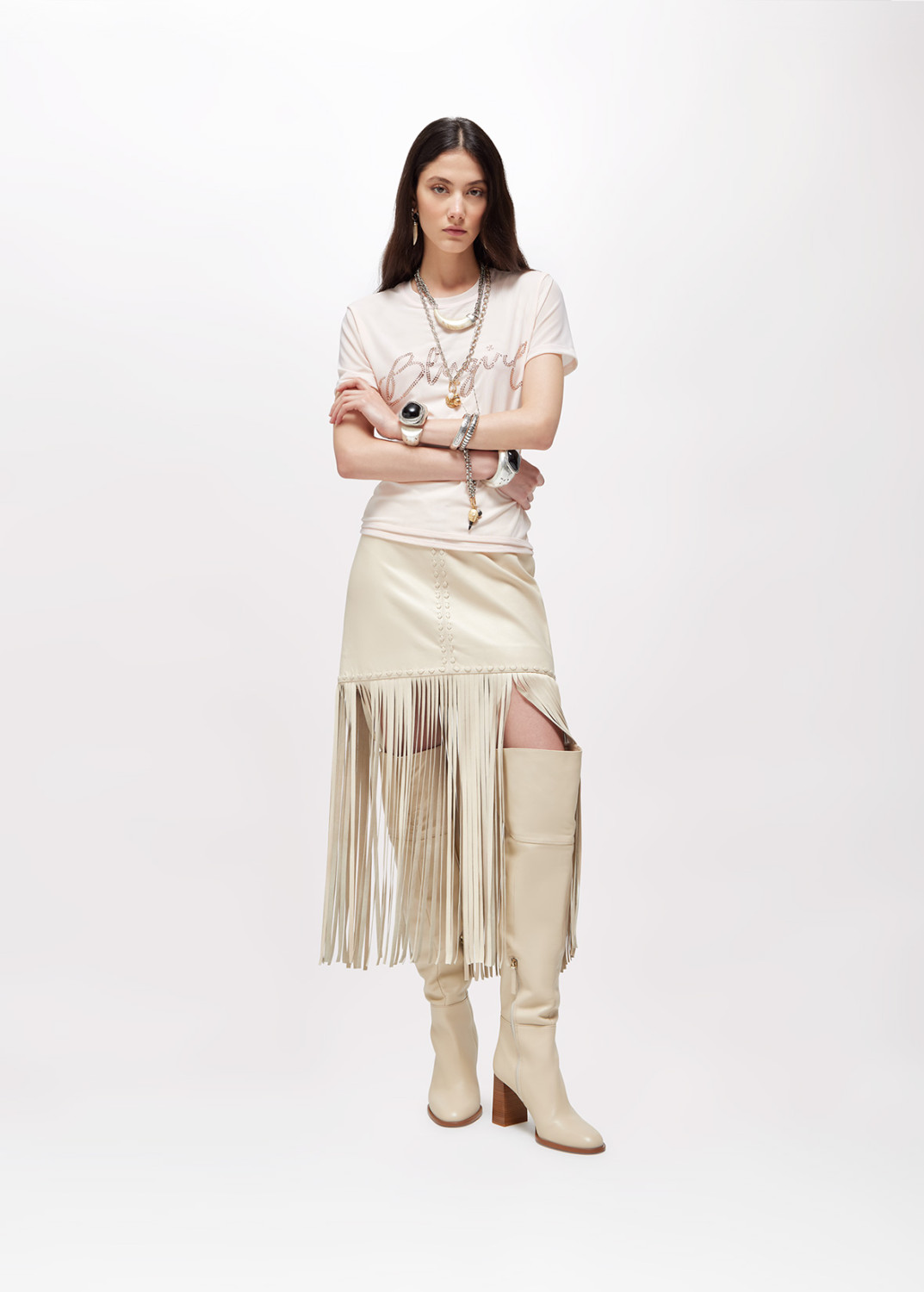 BLUGIRL: TULLE T-SHIRT WITH LOGO
