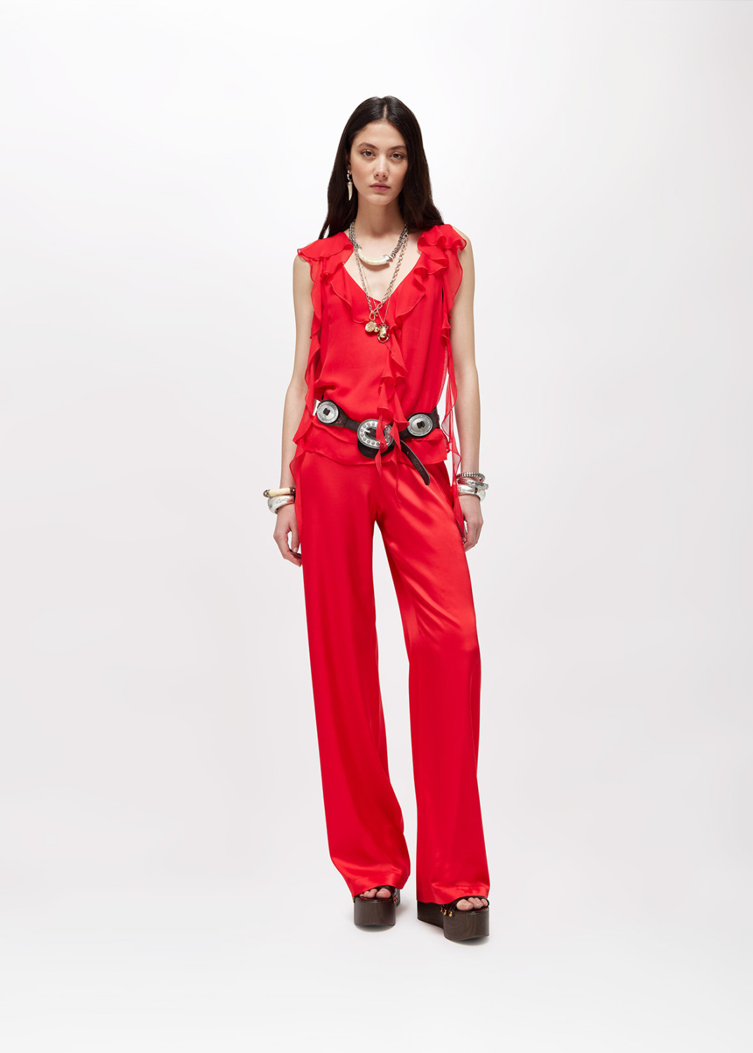 BLUGIRL: GEORGETTE TOP WITH RUFFLES