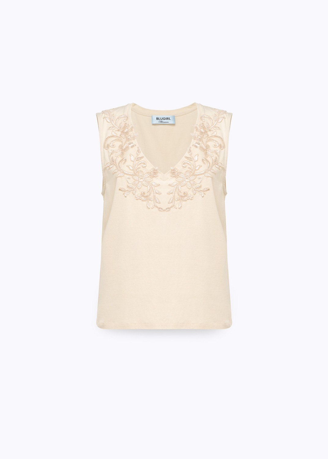 BLUGIRL: TOP IN JERSEY CON PIZZO