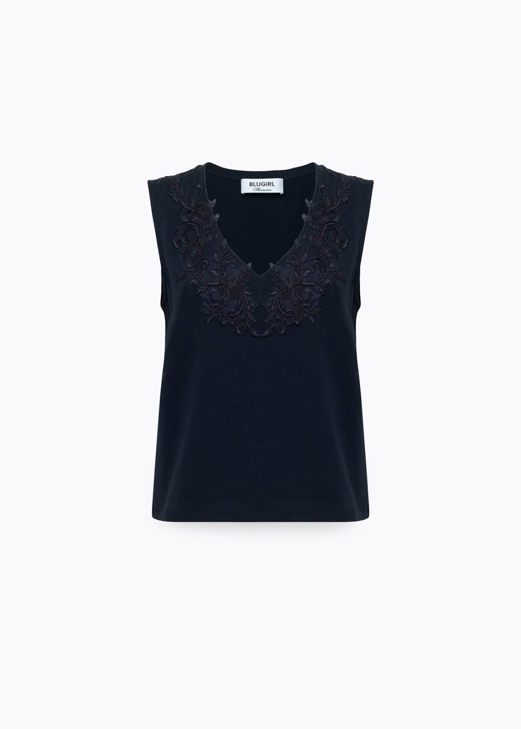 BLUGIRL: TOP IN JERSEY CON PIZZO