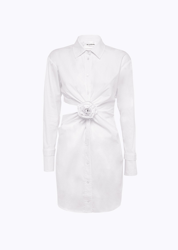 Poplin dress with cut-out