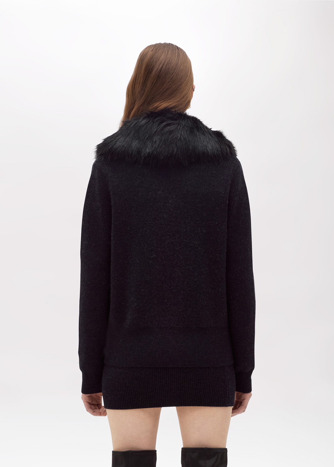 BLUGIRL: WOOL CARDIGAN WITH FAUX FUR