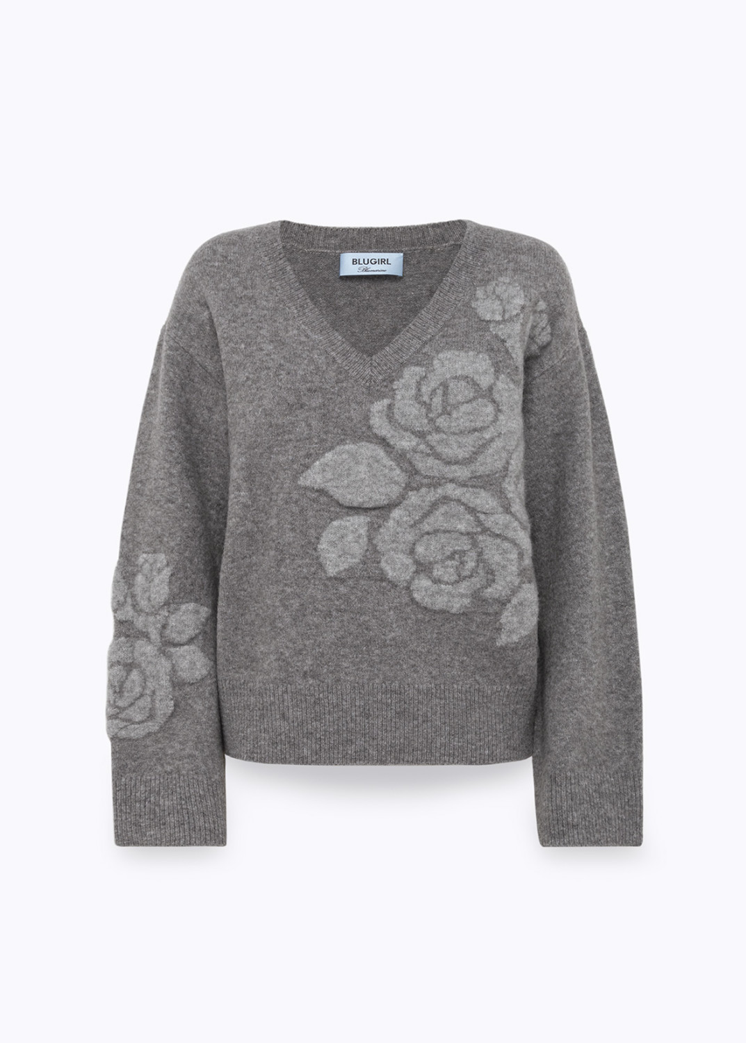 BLUGIRL: JACQUARD SWEATER WITH ROSE INTARSIA