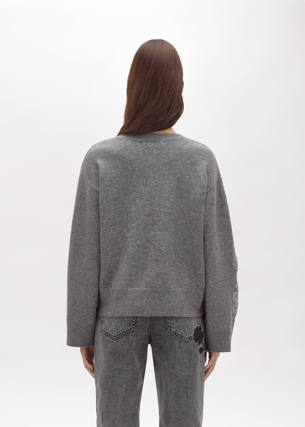 BLUGIRL: JACQUARD SWEATER WITH ROSE INTARSIA