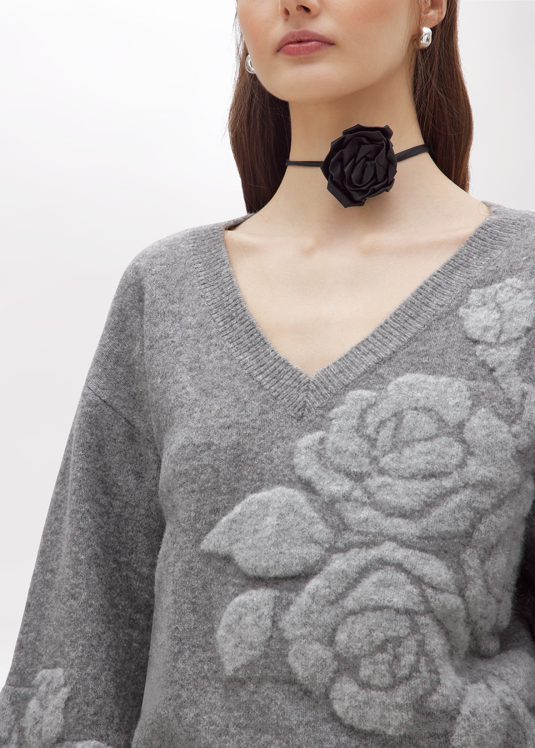 BLUGIRL: JACQUARD SWEATER WITH ROSE INTARSIA
