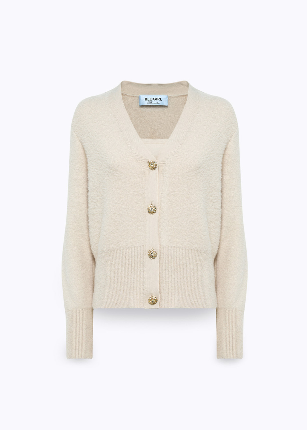 BLUGIRL: CARDIGAN AND KNIT TOP WITH FUR EFFECT