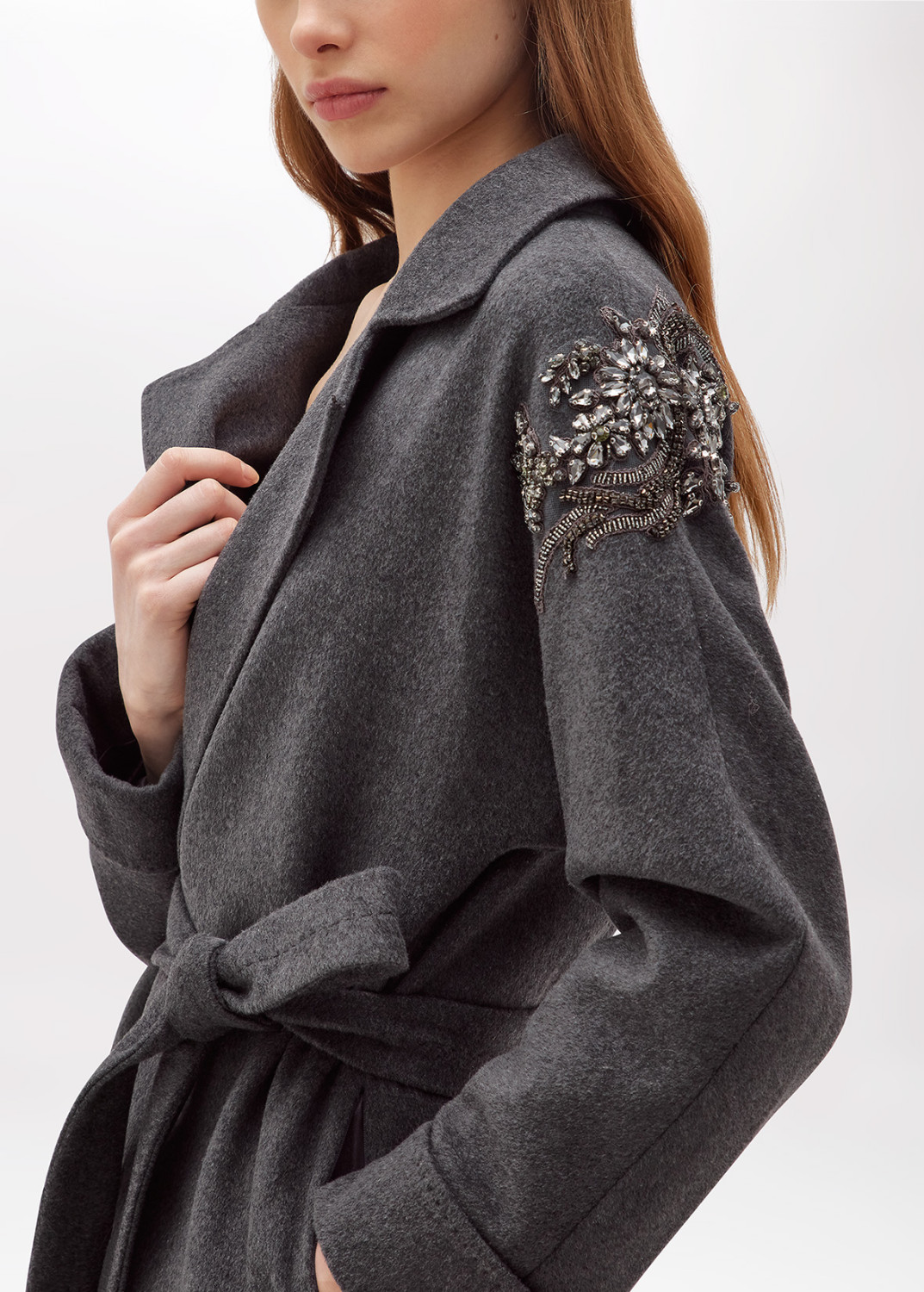 BLUGIRL: Wool Coat with Embroidery