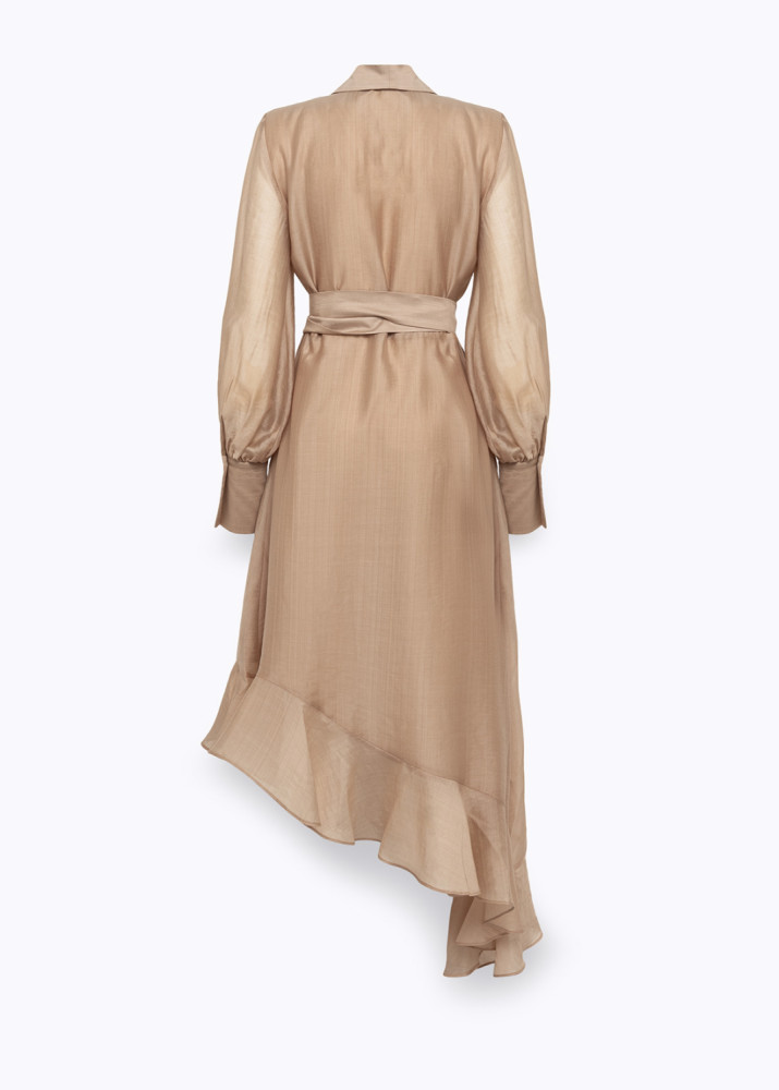 LYOCELL WRAP LONG DRESS