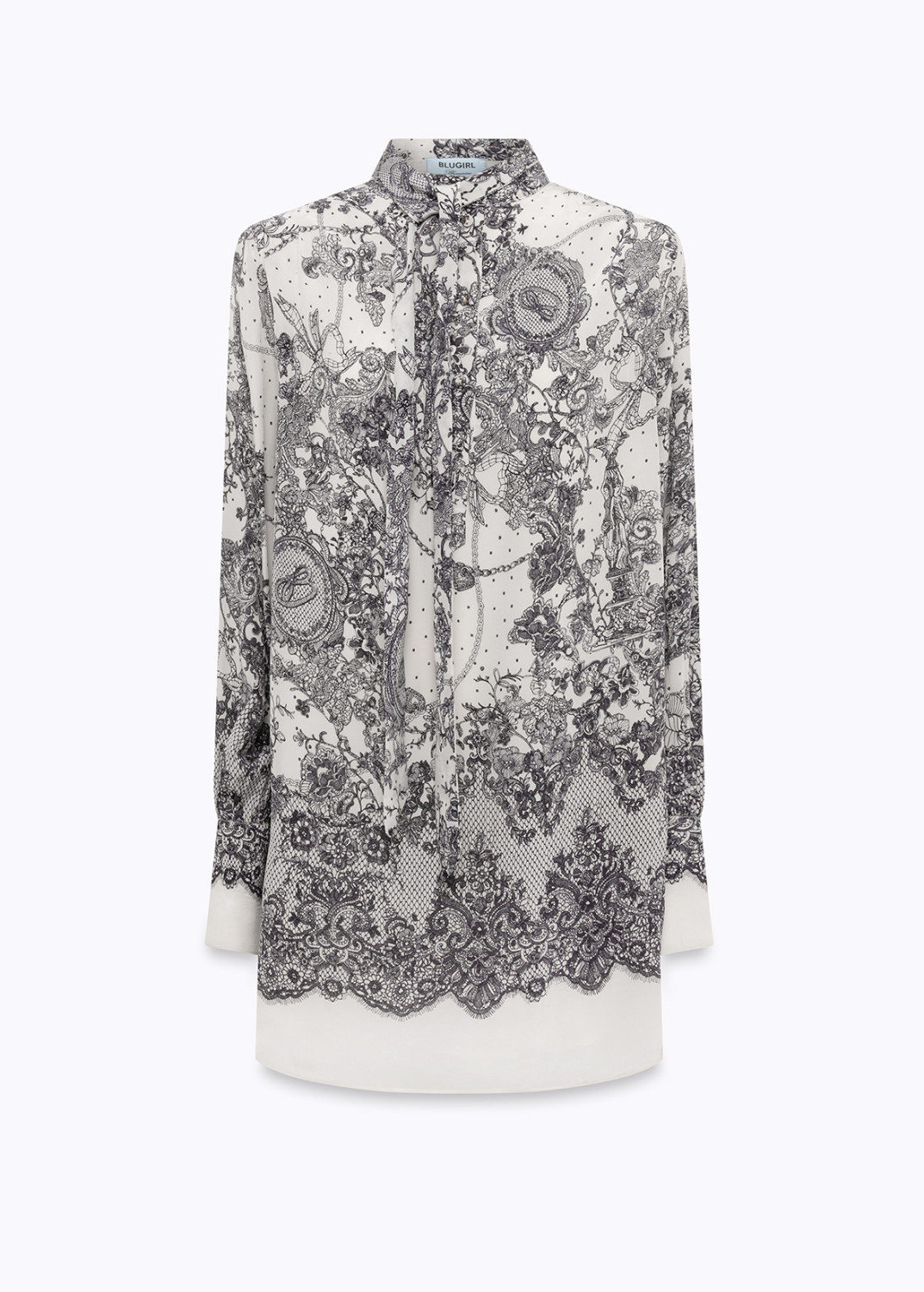 BLUGIRL: ABITO CON STAMPA PIZZO E FUSCIACCA