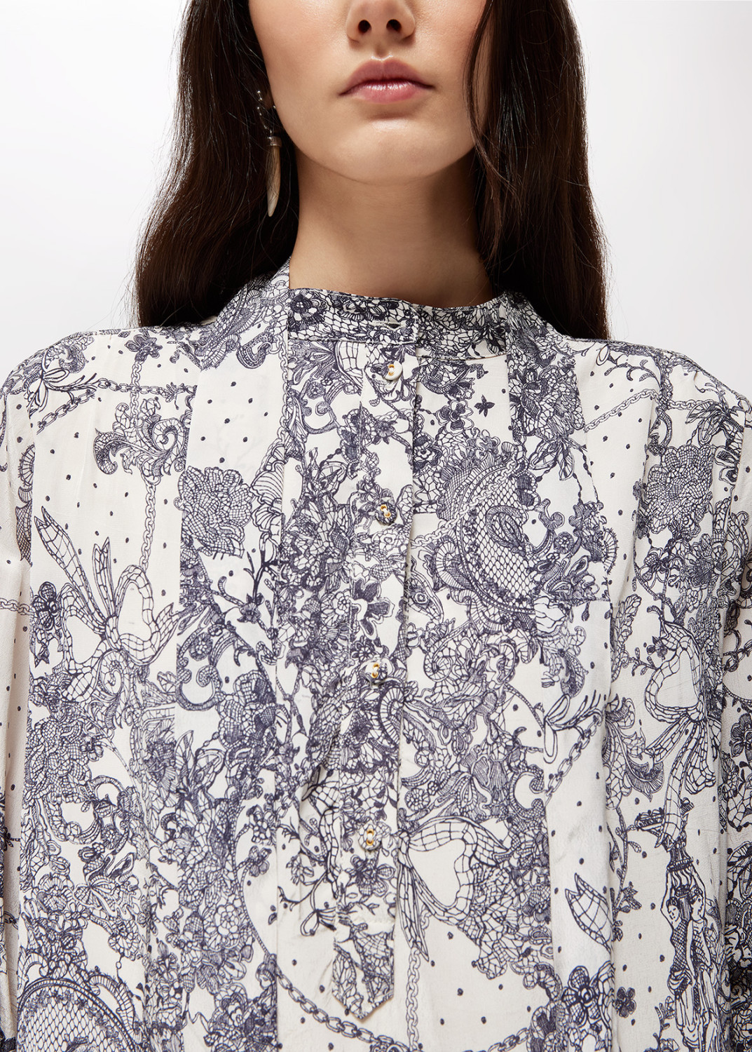 BLUGIRL: ABITO CON STAMPA PIZZO E FUSCIACCA