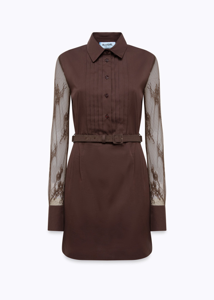 SHORT COTTON AND LACE DRESS