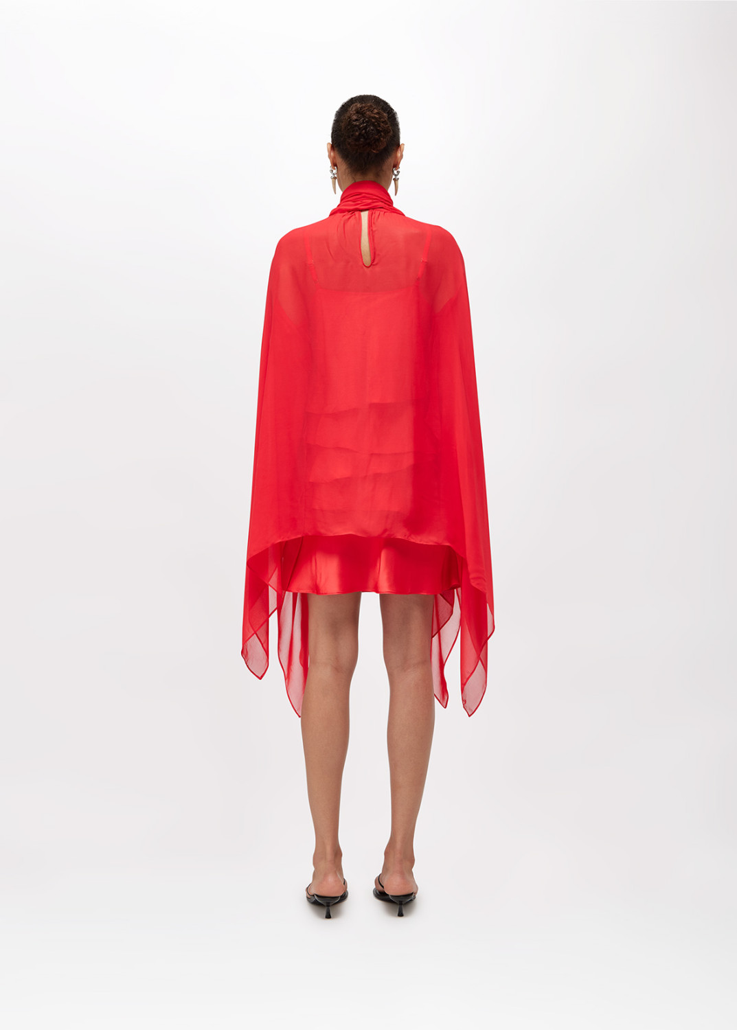 BLUGIRL: GEORGETTE MINI DRESS WITH TIE-NECK