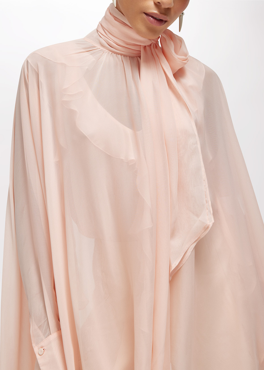 BLUGIRL: GEORGETTE MINI DRESS WITH TIE-NECK