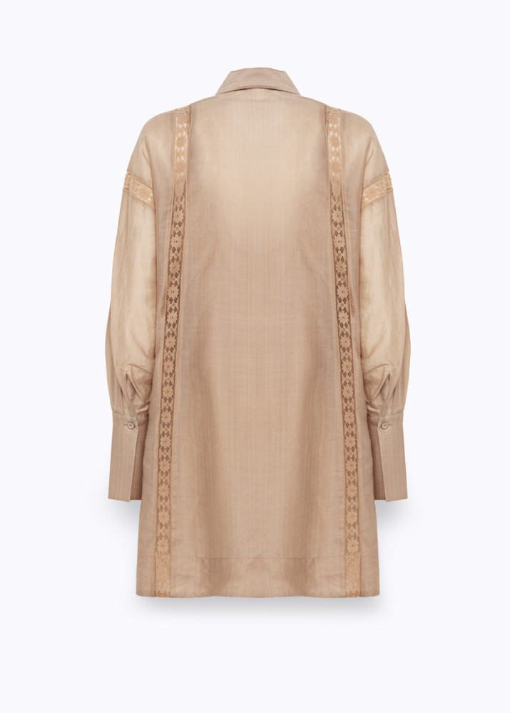 LYOCELL AND LACE MINI DRESS