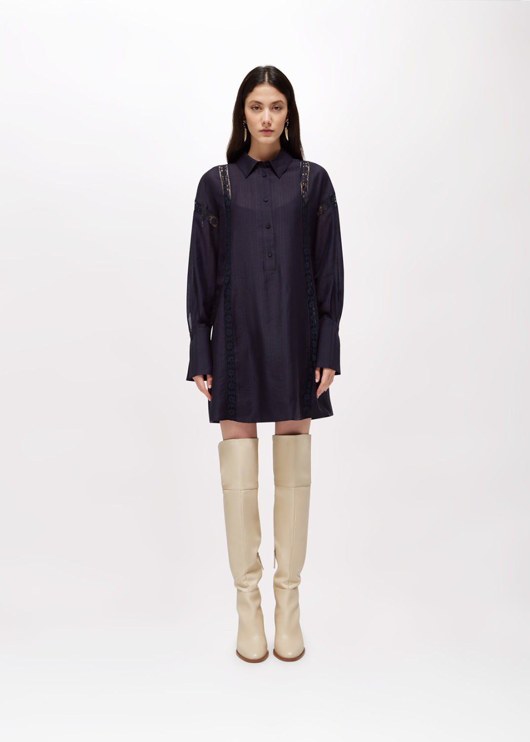 BLUGIRL: LYOCELL AND LACE MINI DRESS