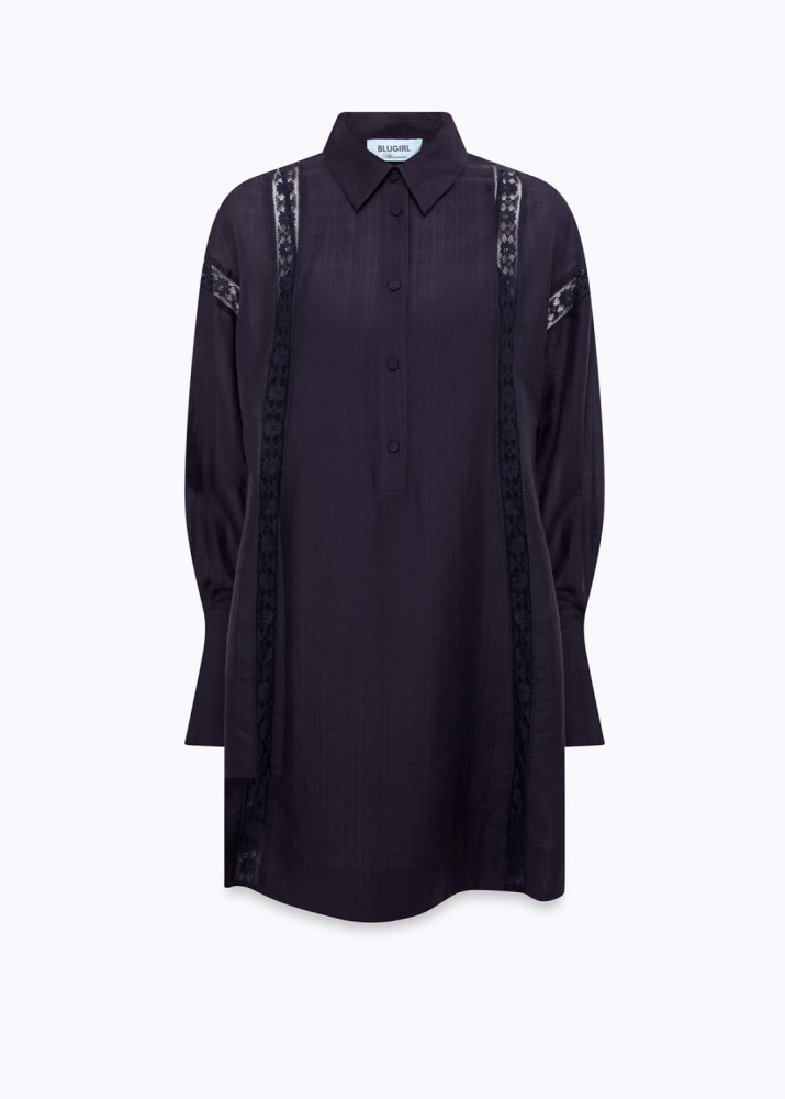 LYOCELL AND LACE MINI DRESS