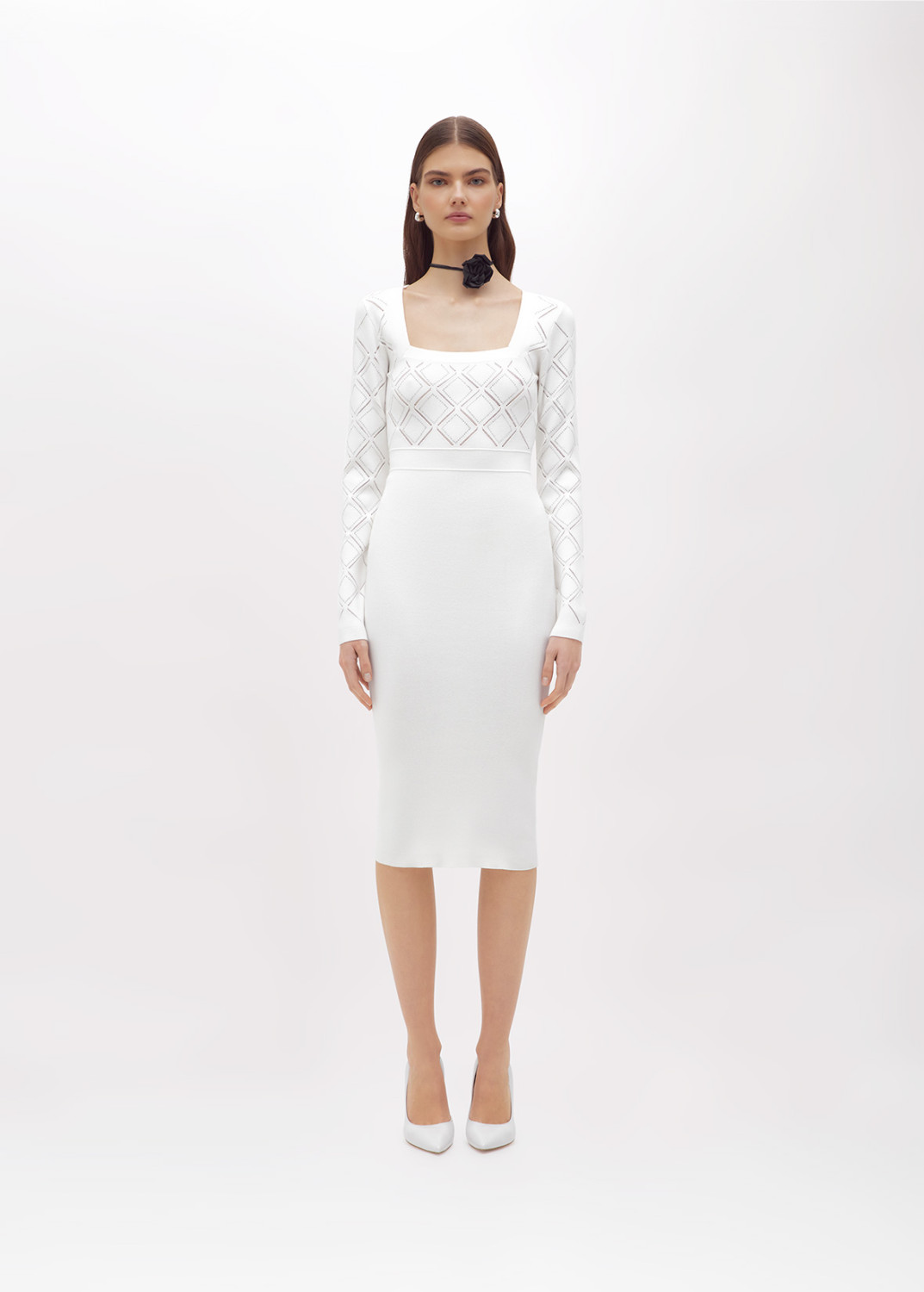 BLUGIRL: STRAPLESS KNITTED DRESS WITH RHINESTONES