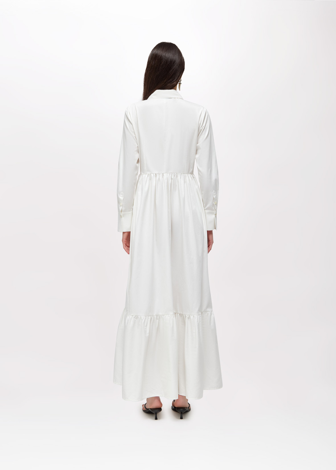 BLUGIRL: ABITO LUNGO CHEMISIER IN COTONE CON PIZZO