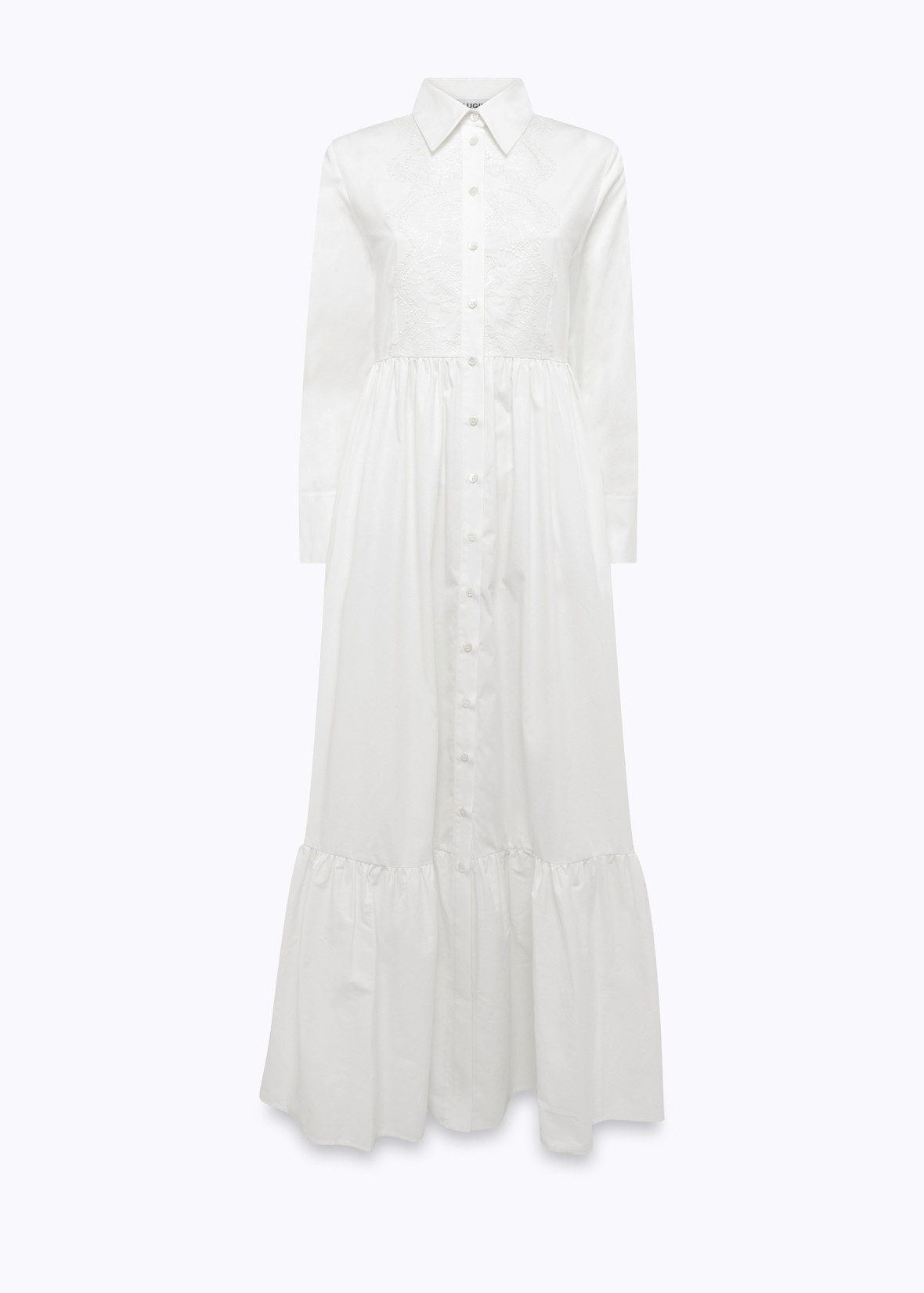 blugirl lace dress Blugirl Woman Long Cotton Shirt dress With Lace White 44