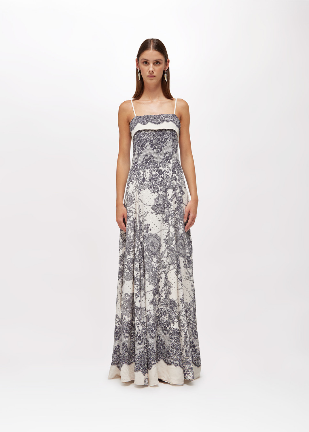 BLUGIRL: ABITO LUNGO CON STAMPA PIZZO