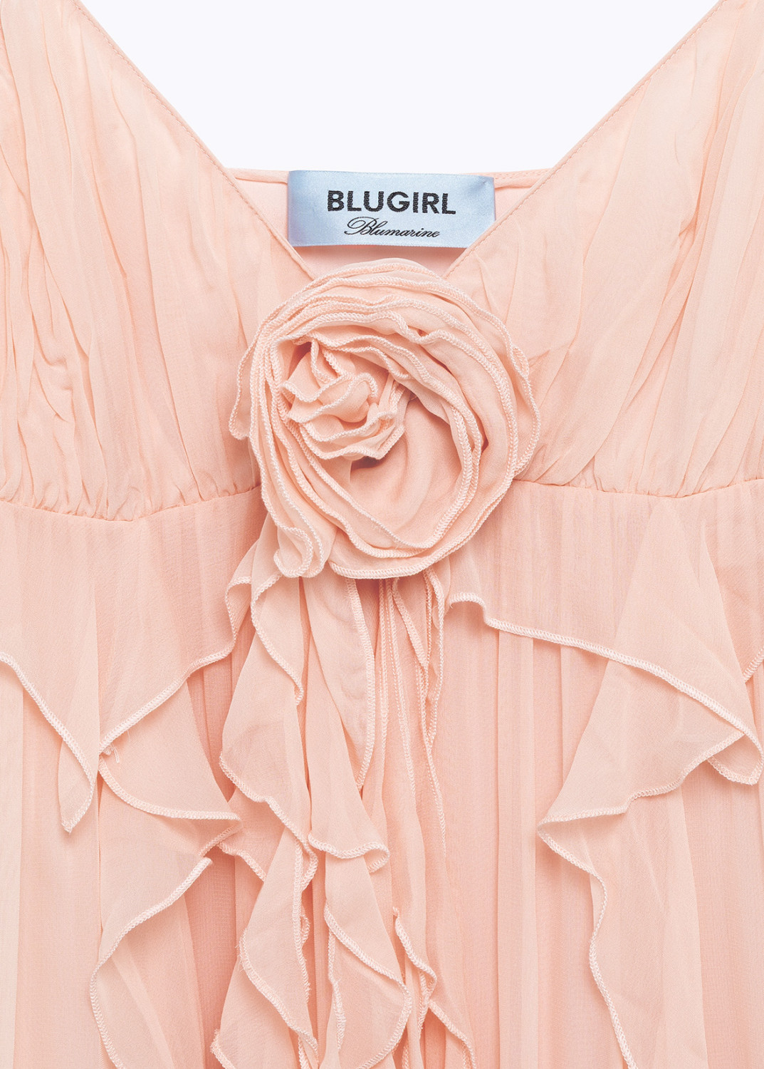 BLUGIRL: ABITO LUNGO IN GEORGETTE CON RUCHES