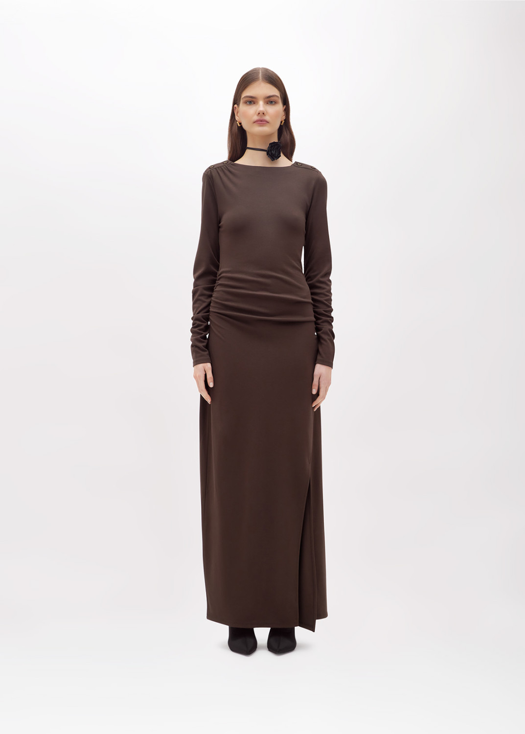 BLUGIRL: ABITO LUNGO IN JERSEY CON ARRICCIATURA