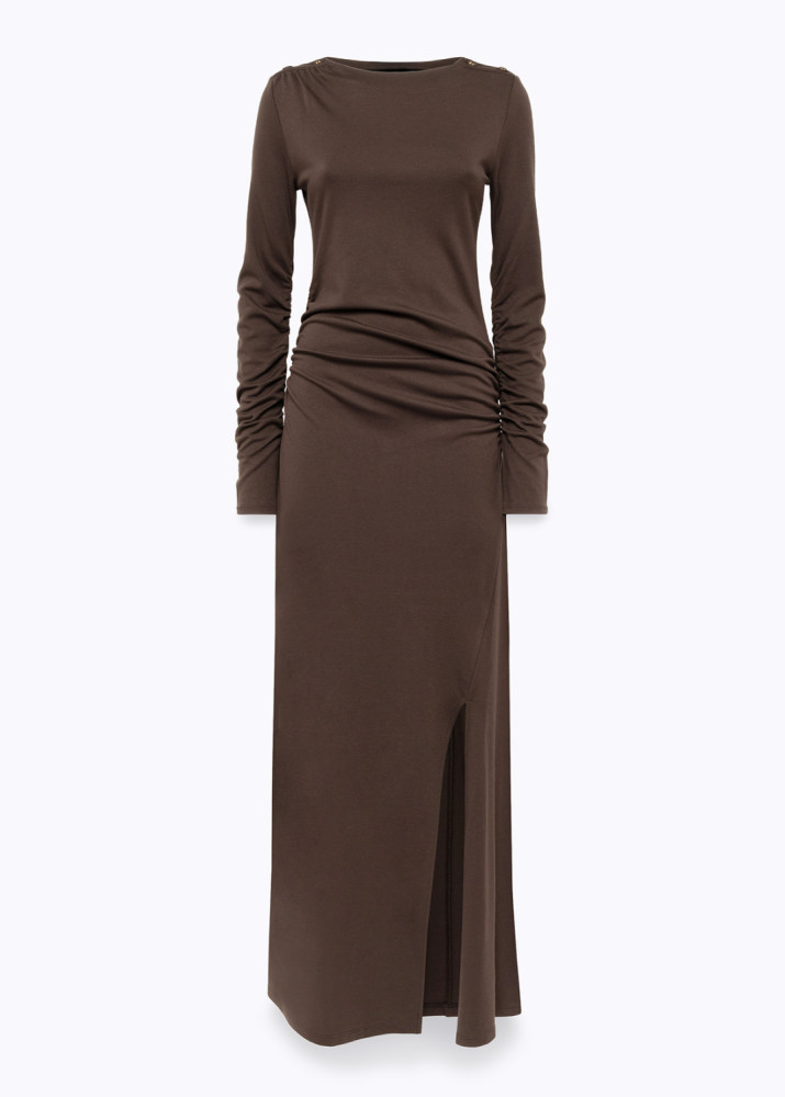 ABITO LUNGO IN JERSEY CON ARRICCIATURA