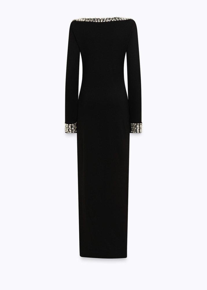 ABITO LUNGO IN JERSEY CON RICAMO