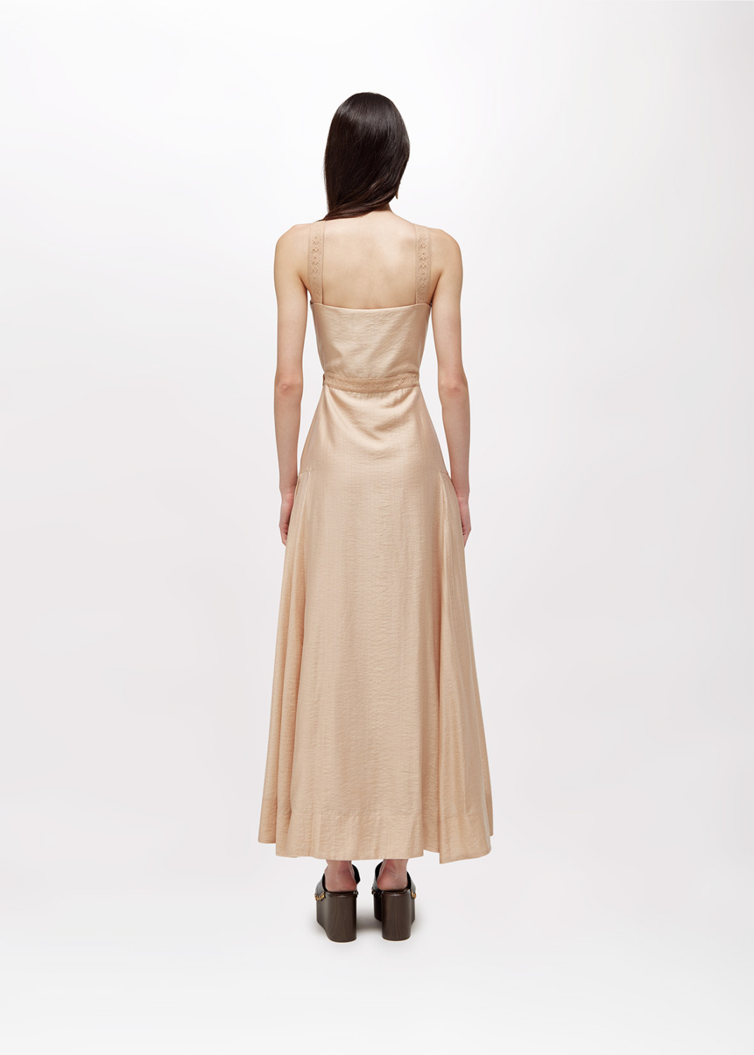 BLUGIRL: LONG LYOCELL AND LACE DRESS