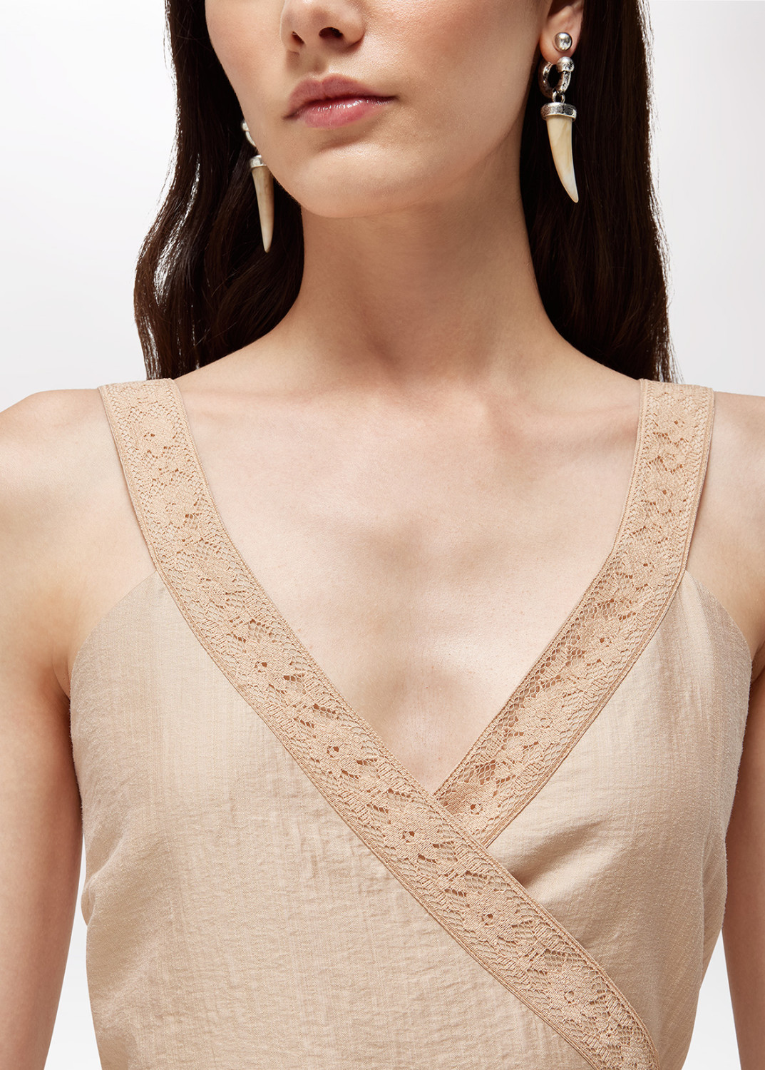 BLUGIRL: LONG LYOCELL AND LACE DRESS