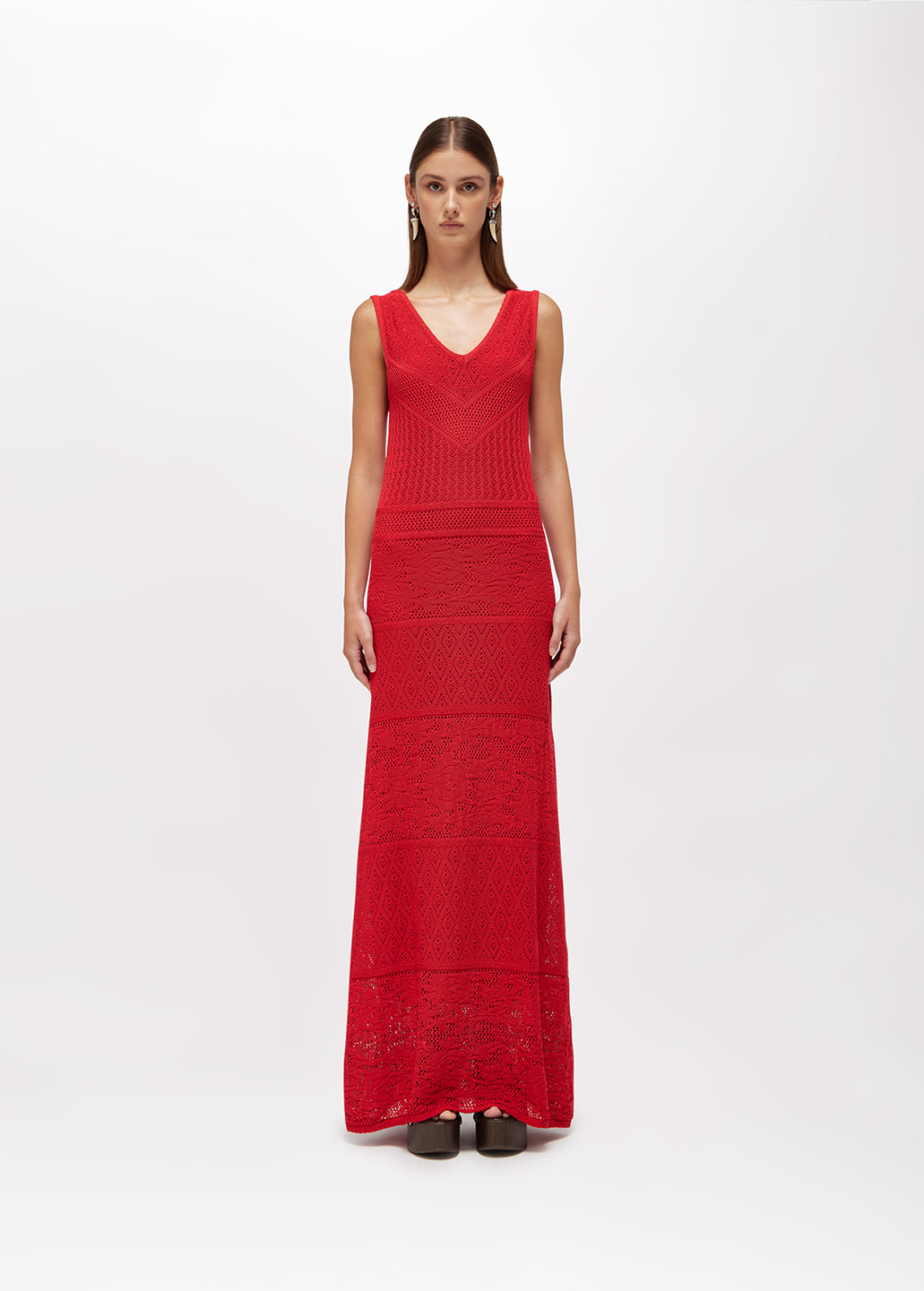 BLUGIRL: LONG COTTON-BLEND KNIT DRESS