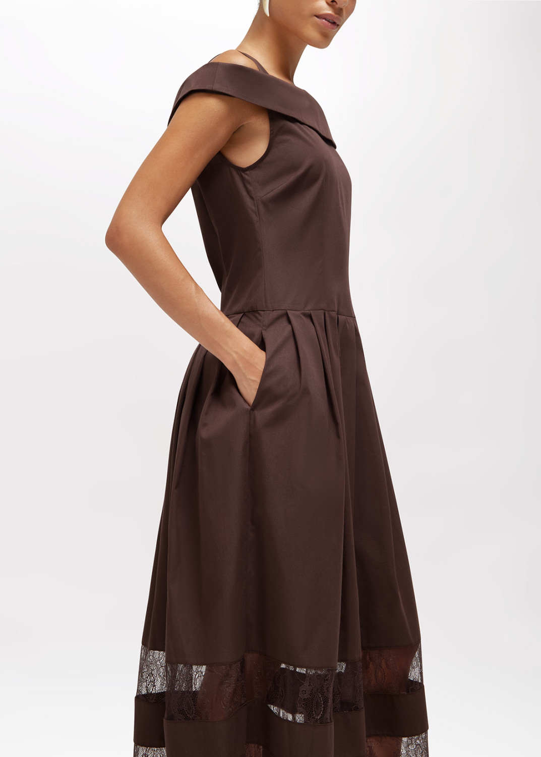 BLUGIRL: COTTON AND LACE MIDI DRESS