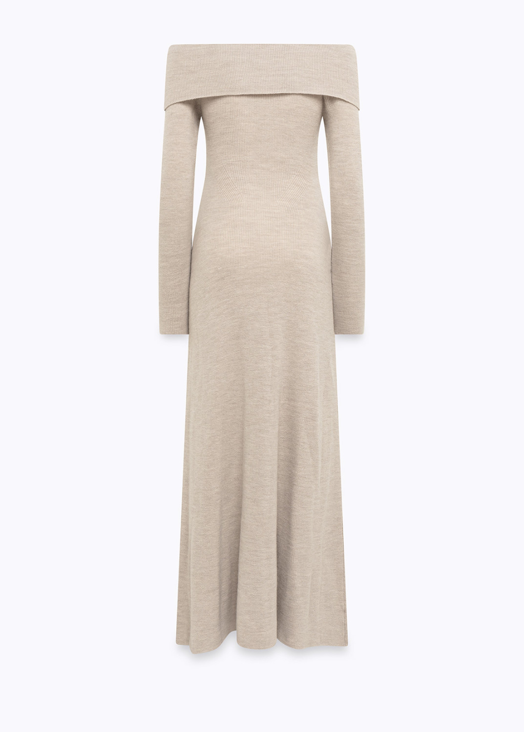 BLUGIRL: OFF-SHOULDER WOOL DRESS WITH BROOCH