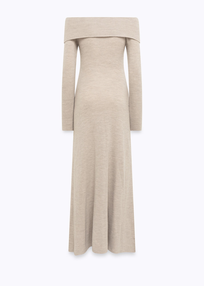 ABITO OFF SHOULDER IN LANA CON SPILLA