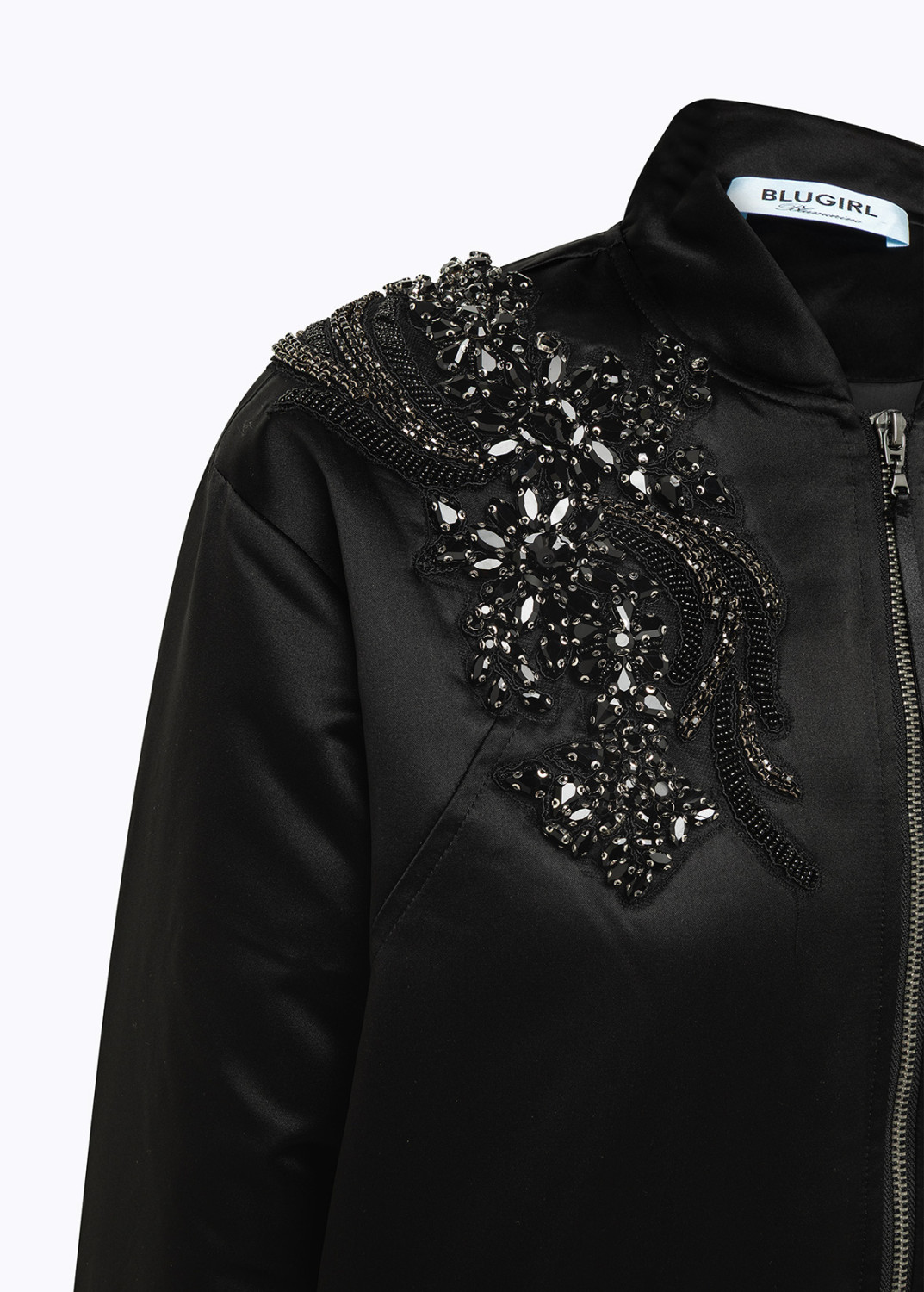 BLUGIRL: DUCHESS SATIN BOMBER WITH EMBROIDERY