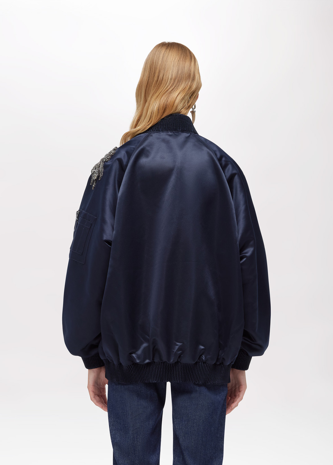 BLUGIRL: BOMBER IN DUCHESSE CON RICAMO