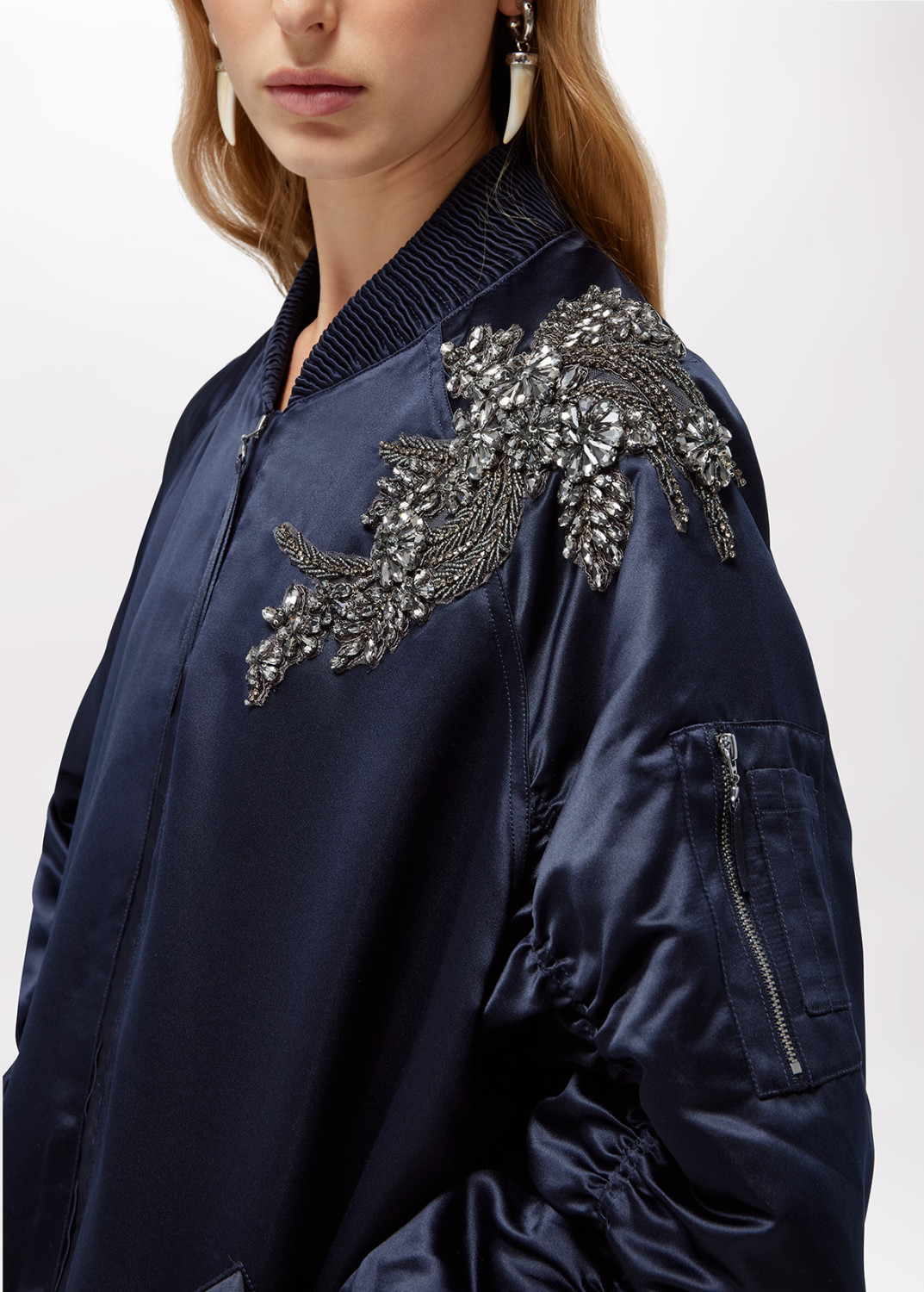BLUGIRL: BOMBER IN DUCHESSE CON RICAMO