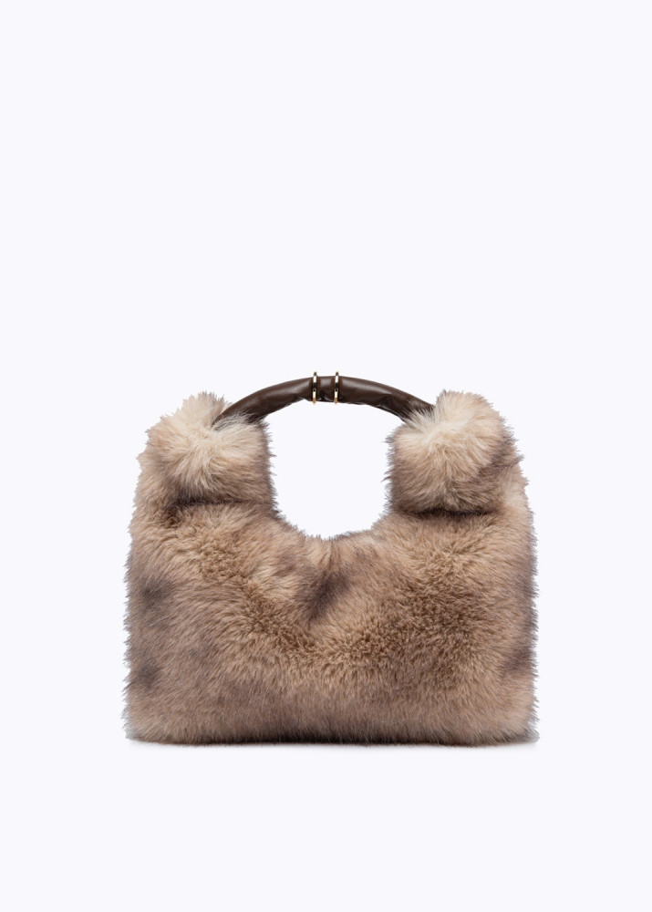 BORSA HOBO IN FAUX FUR