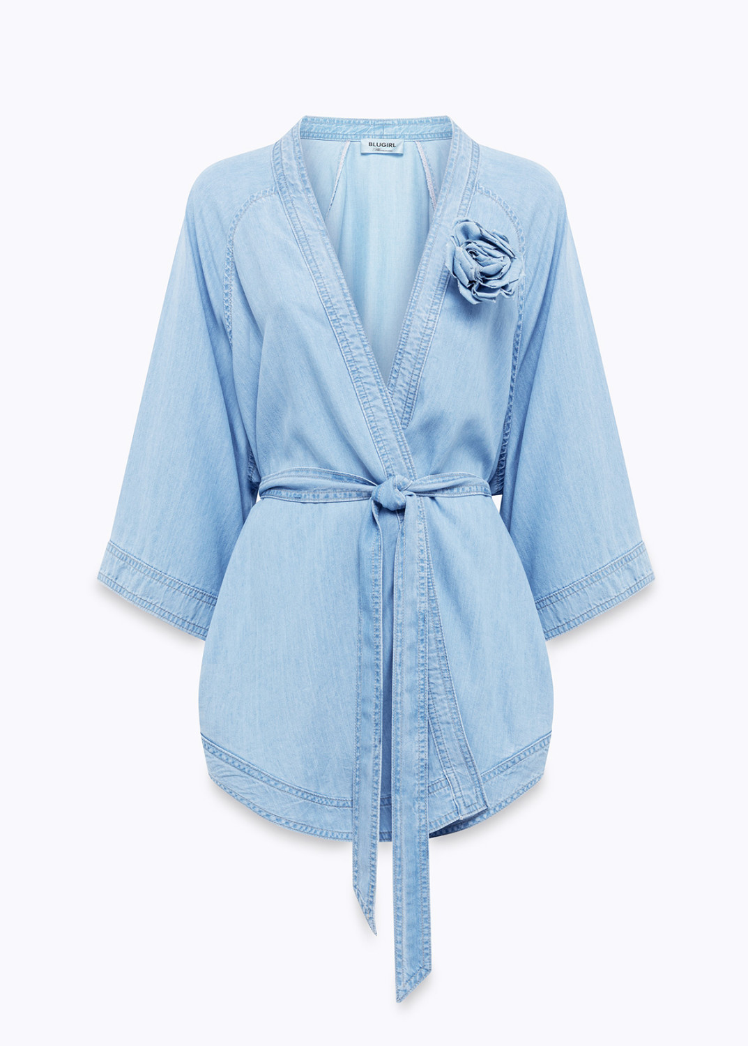 BLUGIRL: KIMONO-STYLE LYOCELL DENIM SHIRT