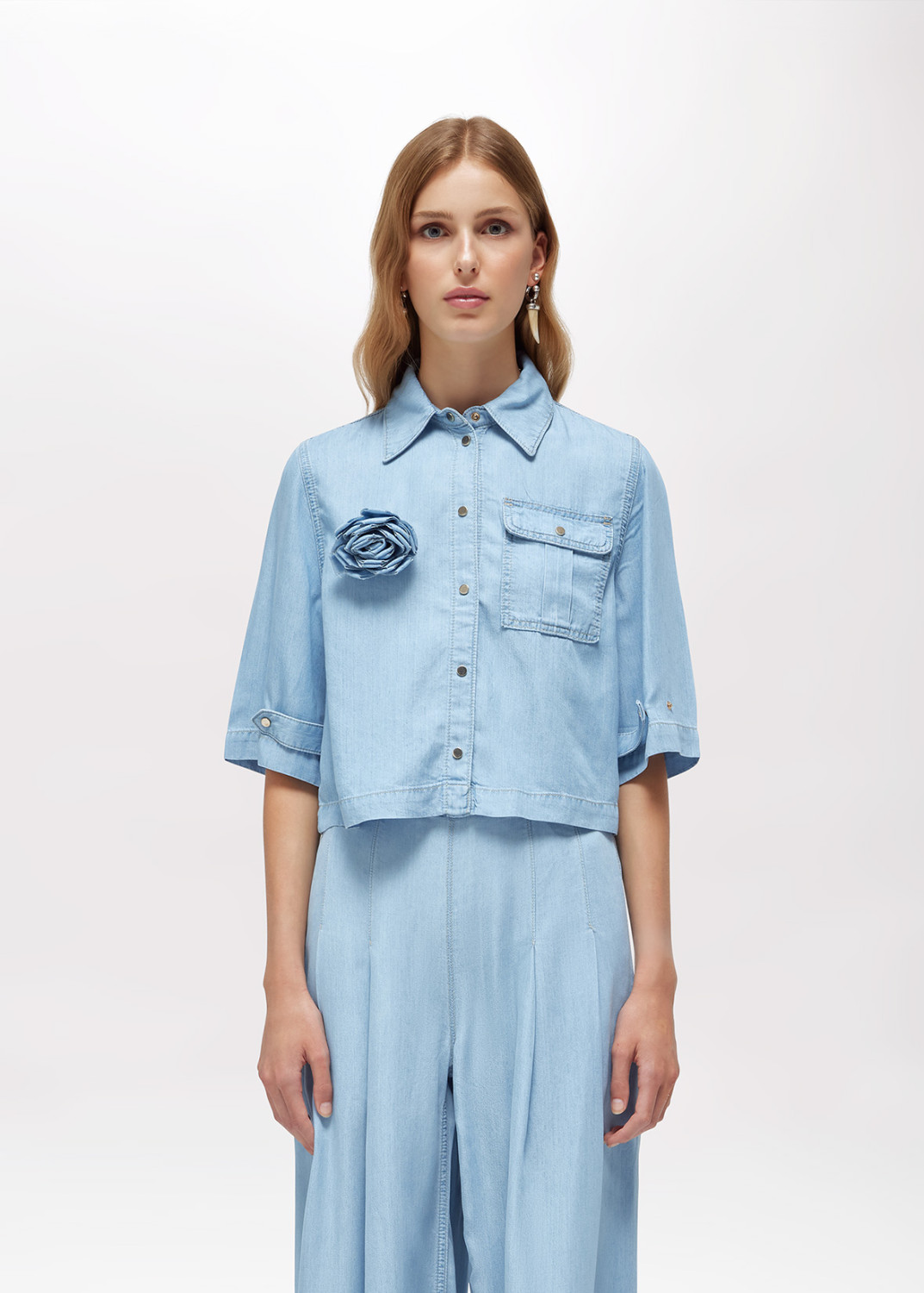BLUGIRL: CAMICIA BOXY IN DENIM LYOCELL