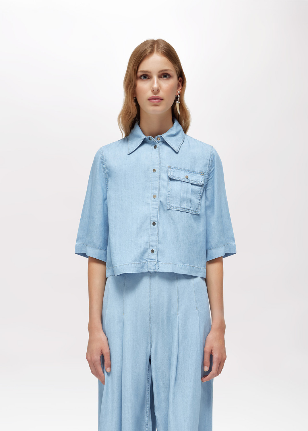 BLUGIRL: BOXY LYOCELL DENIM SHIRT