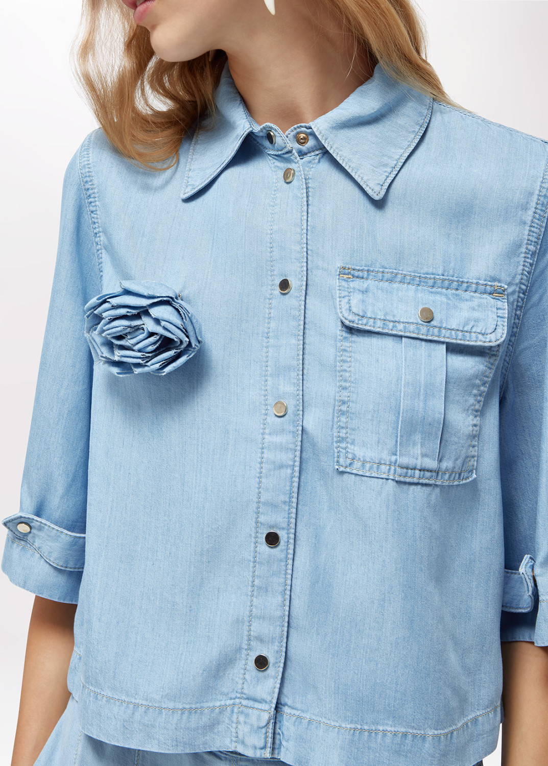 BLUGIRL: CAMICIA BOXY IN DENIM LYOCELL