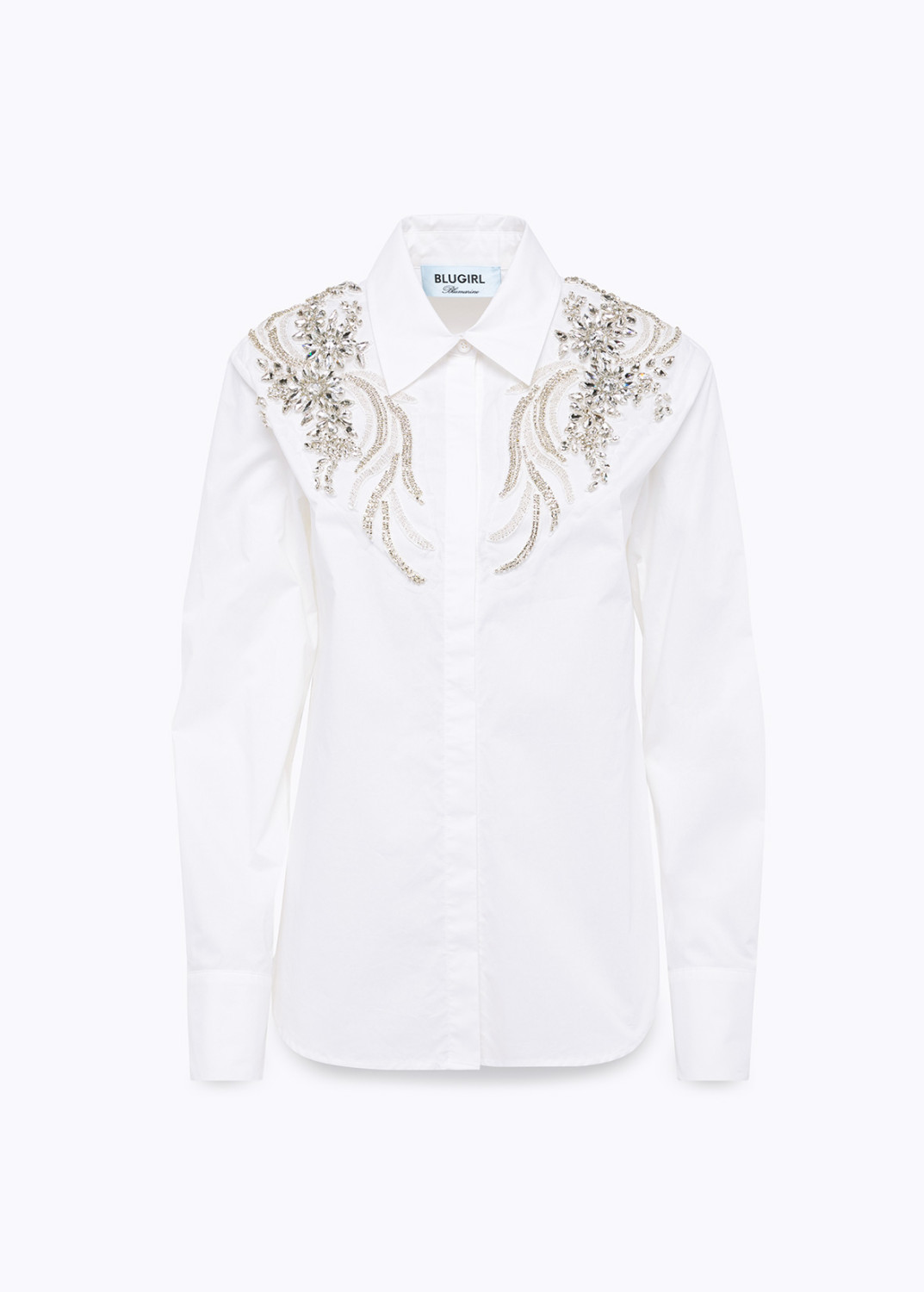 BLUGIRL: SHIRT WITH CRYSTAL PATCHES