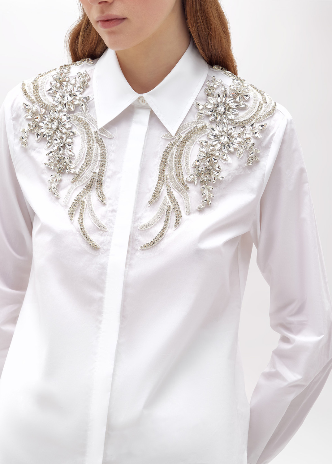 BLUGIRL: SHIRT WITH CRYSTAL PATCHES