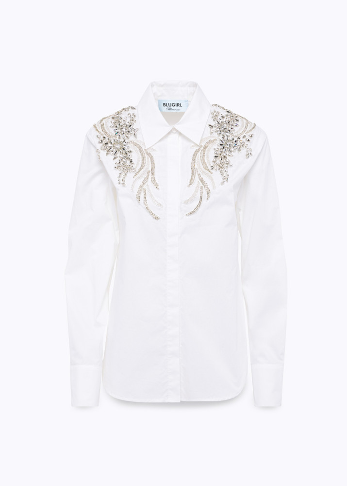 CAMICIA CON PATCH DI CRISTALLI