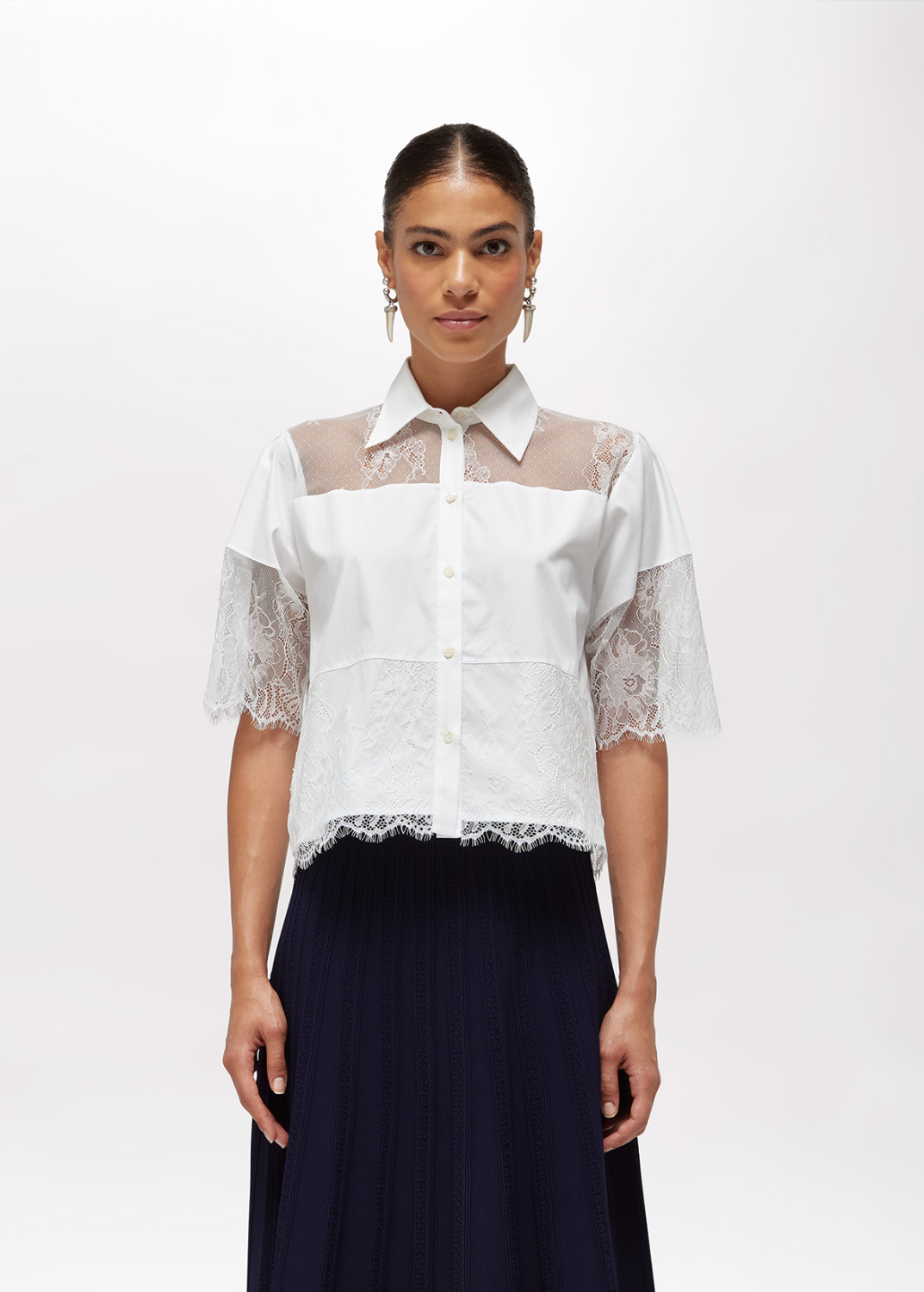 BLUGIRL: COTTON SHIRT WITH LACE