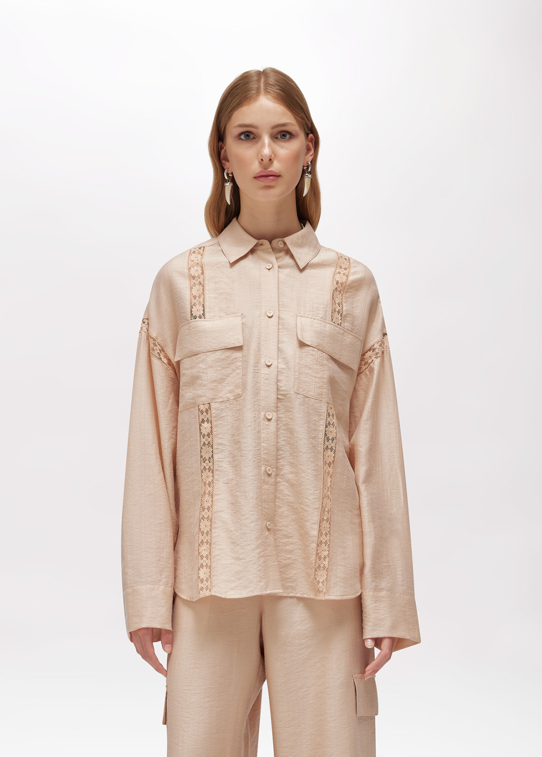 BLUGIRL: LYOCELL AND LACE SHIRT