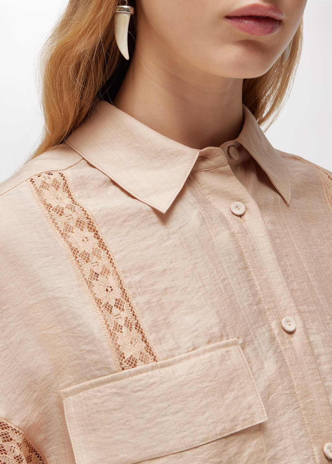 BLUGIRL: LYOCELL AND LACE SHIRT